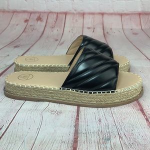 MISSGUIDED PLATFORM SLIDE ESPADRILLE SANDALS